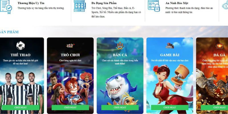 Các sản phẩm cá cược hấp dẫn nên trải nghiệm tại cổng game 